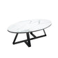 Oval Coffee Table with a Black/gold Base Made of Marble and Wrought Iron 39.5"L x 19.5"W x 18"H Black White Clearhalo 'Coffee & Accent Tables' 'Coffee Tables' 'coffee_tables' 'furn' 'furn_coffee_tables' 'Furniture' 'Living Room Furniture' 5108406