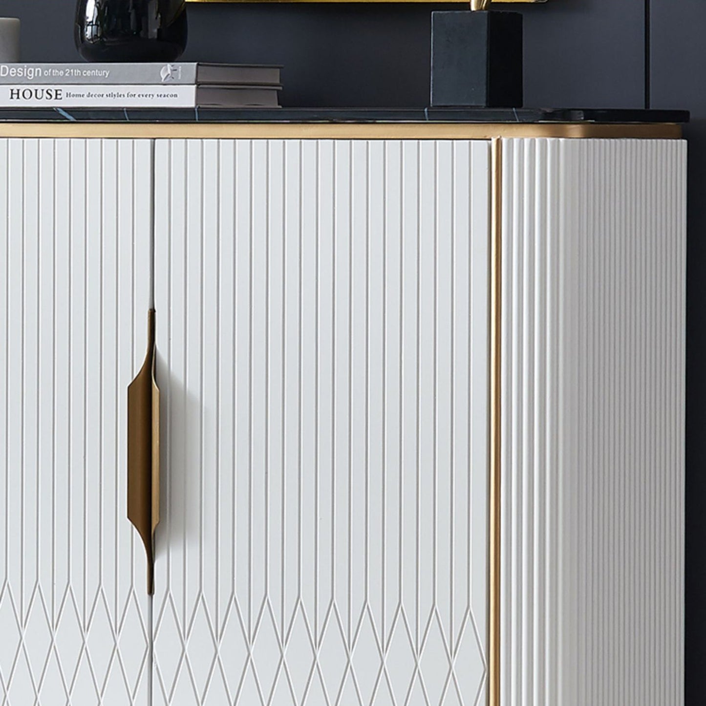 Sideboard in stile glam sideboard in marmo artificiale con mobile