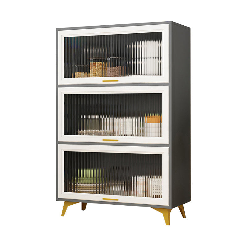 Sideboard in legno ingegnerizzato in stile glam Sideboard in vetro in vetro per soggiorno