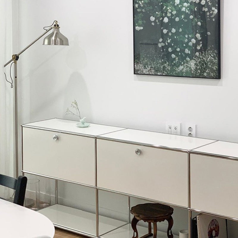 Server da pranzo in metallo moderno con cassetti credenza bianca per cucina