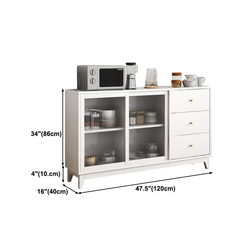 Sideboard in legno ingegnerizzato ingegnerizzato in stile glam con porta di vetro