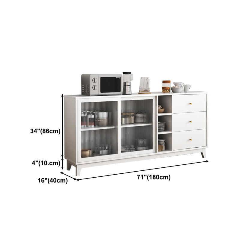 Sideboard in legno ingegnerizzato ingegnerizzato in stile glam con porta di vetro
