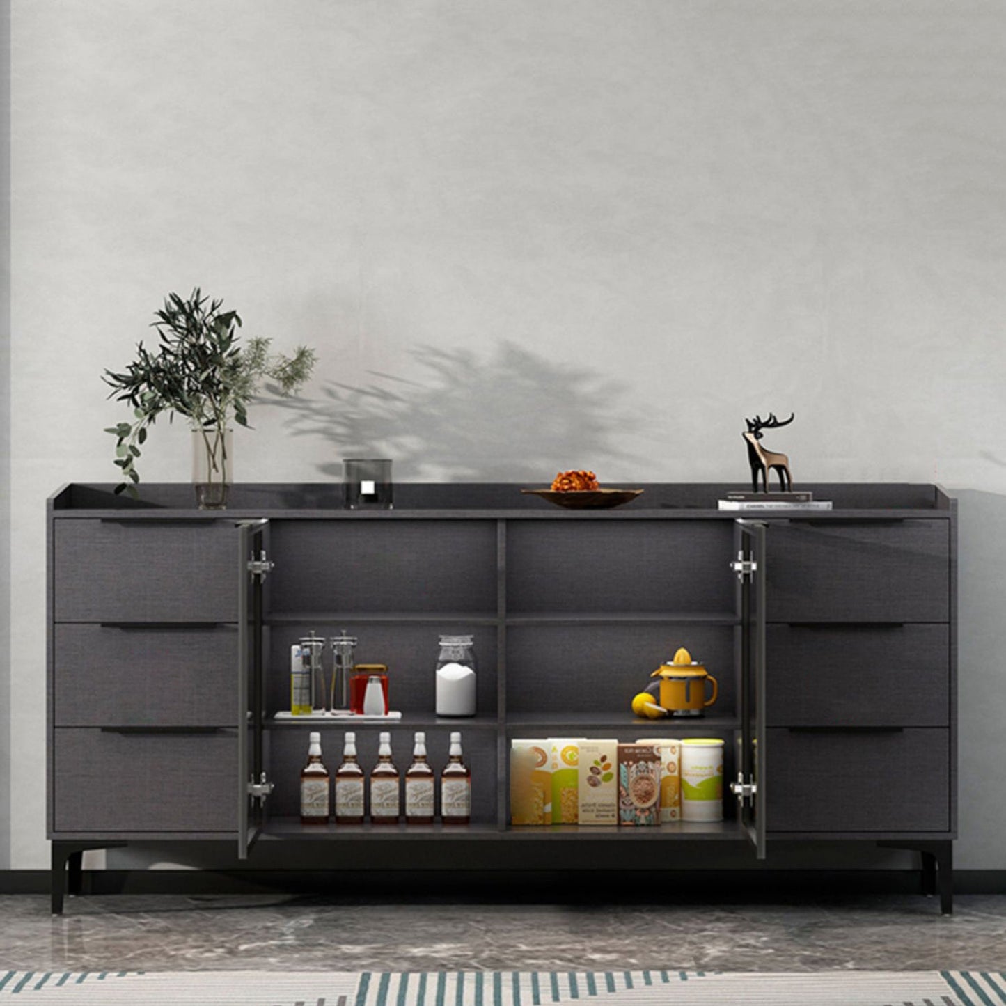 Siete sideboard di pietra sinterizzata in stile moderno con cassetti per soggiorno