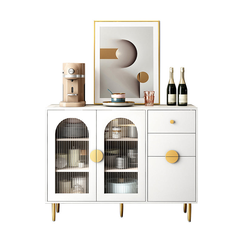 Pinie du buffet moderne dans le buffet à manger en bois massif blanc avec portes pour le salon