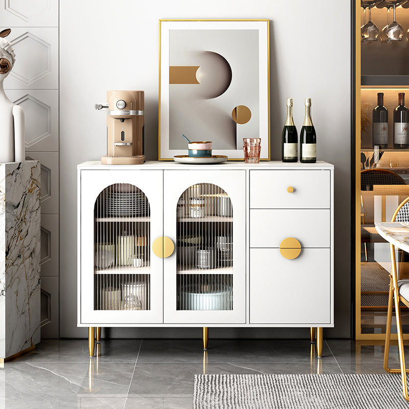 Pinie du buffet moderne dans le buffet à manger en bois massif blanc avec portes pour le salon