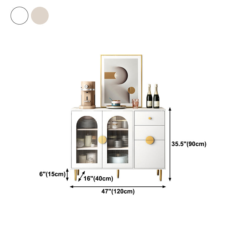 Pinie du buffet moderne dans le buffet à manger en bois massif blanc avec portes pour le salon