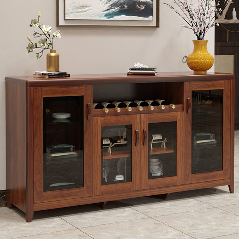 Modern Sideboard in Brown Solid Wood DIning Sideboard with Doors Clearhalo 'buffet_sideboard' 'Buffets & Sideboards' 'furn' 'furn_buffet_sideboard' 'Furniture' 'Kitchen & Dining Furniture' 5108931