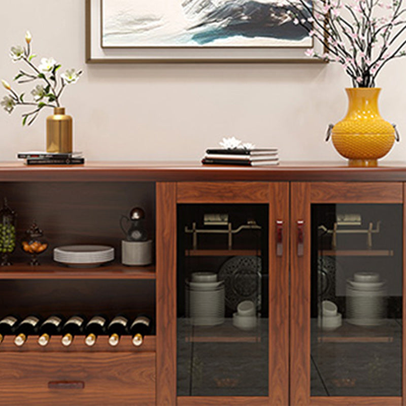 Modern Sideboard in Brown Solid Wood DIning Sideboard with Doors Clearhalo 'buffet_sideboard' 'Buffets & Sideboards' 'furn' 'furn_buffet_sideboard' 'Furniture' 'Kitchen & Dining Furniture' 5108939
