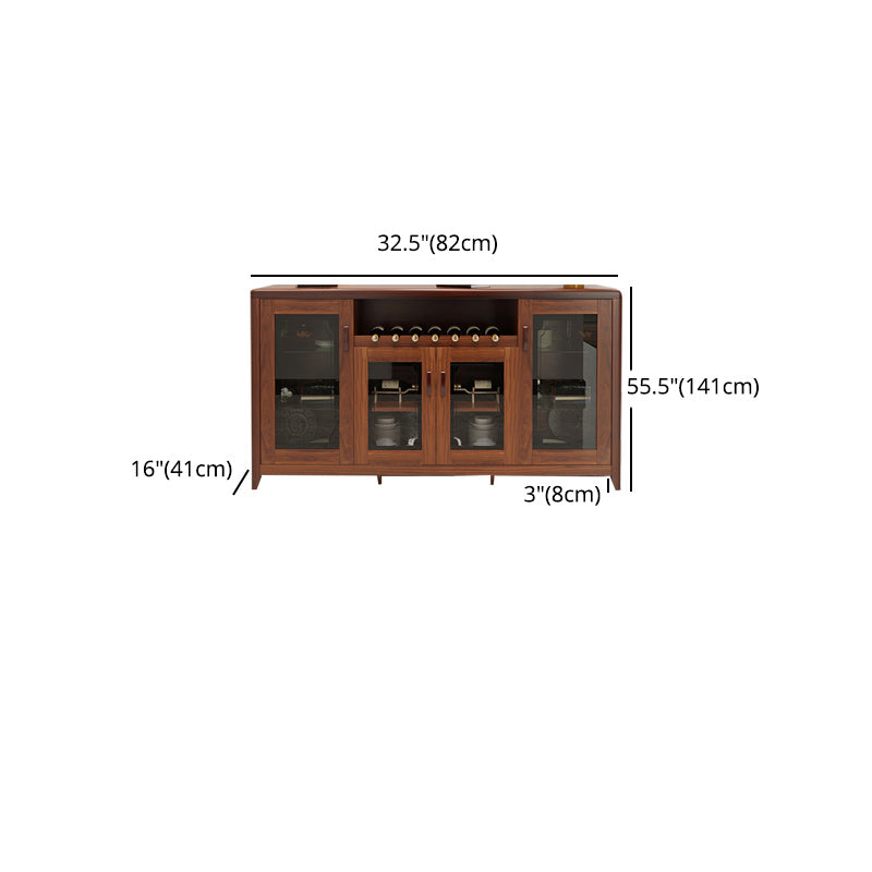 Modern Sideboard in Brown Solid Wood DIning Sideboard with Doors Clearhalo 'buffet_sideboard' 'Buffets & Sideboards' 'furn' 'furn_buffet_sideboard' 'Furniture' 'Kitchen & Dining Furniture' 5108941