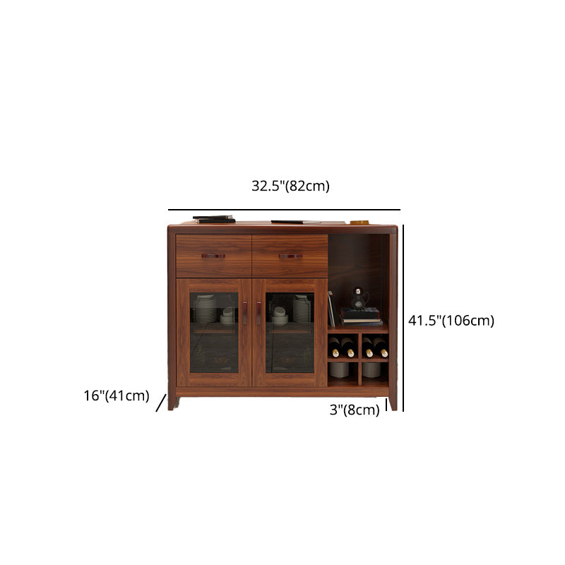 Modern Sideboard in Brown Solid Wood DIning Sideboard with Doors Clearhalo 'buffet_sideboard' 'Buffets & Sideboards' 'furn' 'furn_buffet_sideboard' 'Furniture' 'Kitchen & Dining Furniture' 5108942