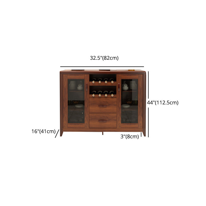 Modern Sideboard in Brown Solid Wood DIning Sideboard with Doors Clearhalo 'buffet_sideboard' 'Buffets & Sideboards' 'furn' 'furn_buffet_sideboard' 'Furniture' 'Kitchen & Dining Furniture' 5108943