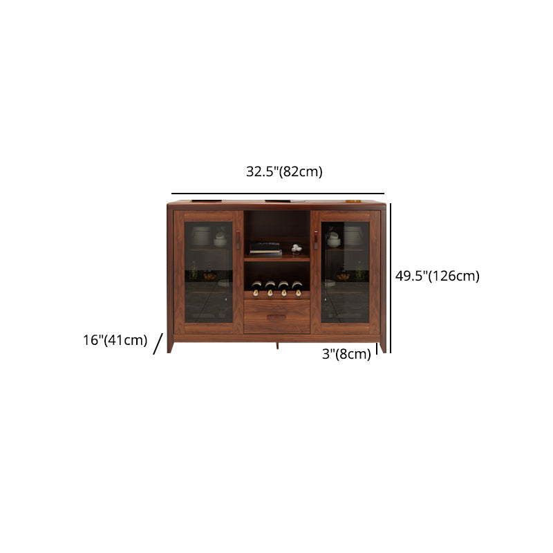 Modern Sideboard in Brown Solid Wood DIning Sideboard with Doors Clearhalo 'buffet_sideboard' 'Buffets & Sideboards' 'furn' 'furn_buffet_sideboard' 'Furniture' 'Kitchen & Dining Furniture' 5108944