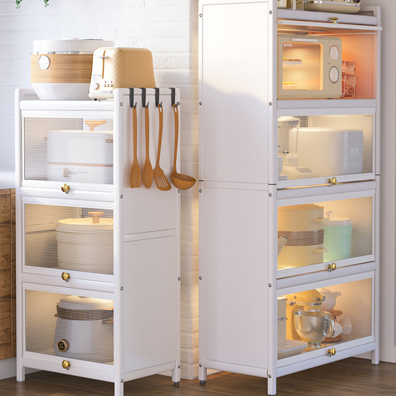 Dining Room Minimalism Buffet Server Glass Doors Metal Frame Dining Server Clearhalo 'buffet_sideboard' 'Buffets & Sideboards' 'furn' 'furn_buffet_sideboard' 'Furniture' 'Kitchen & Dining Furniture' 5108977