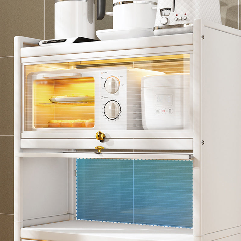 Dining Room Minimalism Buffet Server Glass Doors Metal Frame Dining Server Clearhalo 'buffet_sideboard' 'Buffets & Sideboards' 'furn' 'furn_buffet_sideboard' 'Furniture' 'Kitchen & Dining Furniture' 5108979