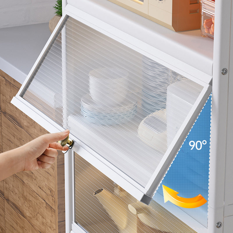 Dining Room Minimalism Buffet Server Glass Doors Metal Frame Dining Server Clearhalo 'buffet_sideboard' 'Buffets & Sideboards' 'furn' 'furn_buffet_sideboard' 'Furniture' 'Kitchen & Dining Furniture' 5108985