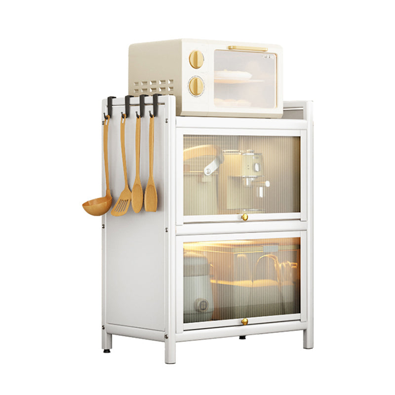 Dining Room Minimalism Buffet Server Glass Doors Metal Frame Dining Server White 2 Clearhalo 'buffet_sideboard' 'Buffets & Sideboards' 'furn' 'furn_buffet_sideboard' 'Furniture' 'Kitchen & Dining Furniture' 5108986