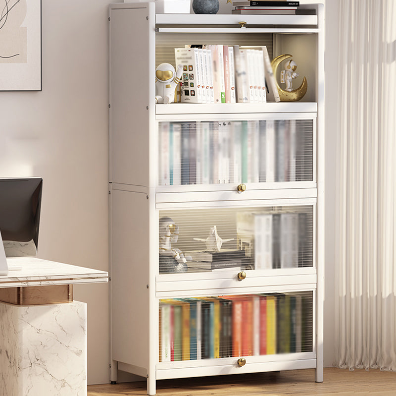 Dining Room Minimalism Buffet Server Glass Doors Metal Frame Dining Server Clearhalo 'buffet_sideboard' 'Buffets & Sideboards' 'furn' 'furn_buffet_sideboard' 'Furniture' 'Kitchen & Dining Furniture' 5108987