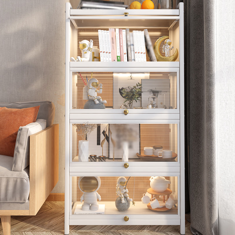 Dining Room Minimalism Buffet Server Glass Doors Metal Frame Dining Server Clearhalo 'buffet_sideboard' 'Buffets & Sideboards' 'furn' 'furn_buffet_sideboard' 'Furniture' 'Kitchen & Dining Furniture' 5108992