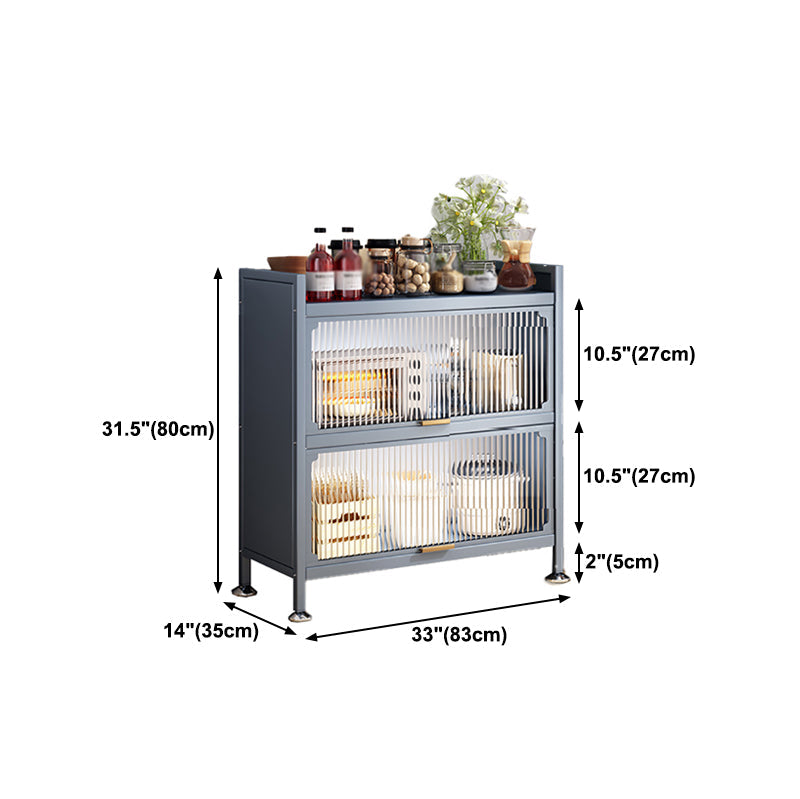 Dining Room Minimalism Buffet Server Glass Doors Metal Frame Dining Server Clearhalo 'buffet_sideboard' 'Buffets & Sideboards' 'furn' 'furn_buffet_sideboard' 'Furniture' 'Kitchen & Dining Furniture' 5108997