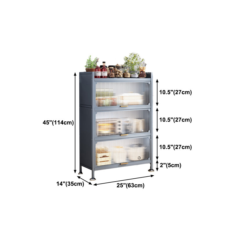 Dining Room Minimalism Buffet Server Glass Doors Metal Frame Dining Server Clearhalo 'buffet_sideboard' 'Buffets & Sideboards' 'furn' 'furn_buffet_sideboard' 'Furniture' 'Kitchen & Dining Furniture' 5108998