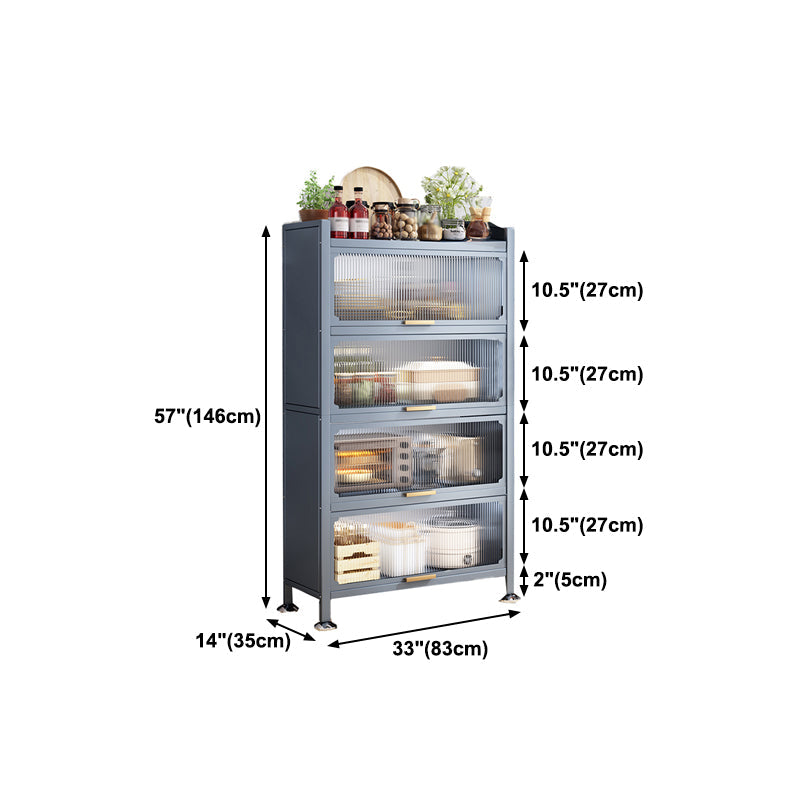 Dining Room Minimalism Buffet Server Glass Doors Metal Frame Dining Server Clearhalo 'buffet_sideboard' 'Buffets & Sideboards' 'furn' 'furn_buffet_sideboard' 'Furniture' 'Kitchen & Dining Furniture' 5108999