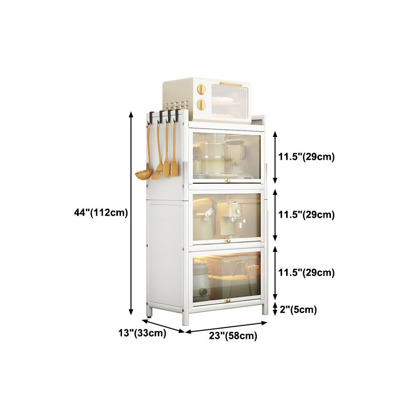 Dining Room Minimalism Buffet Server Glass Doors Metal Frame Dining Server Clearhalo 'buffet_sideboard' 'Buffets & Sideboards' 'furn' 'furn_buffet_sideboard' 'Furniture' 'Kitchen & Dining Furniture' 5109001