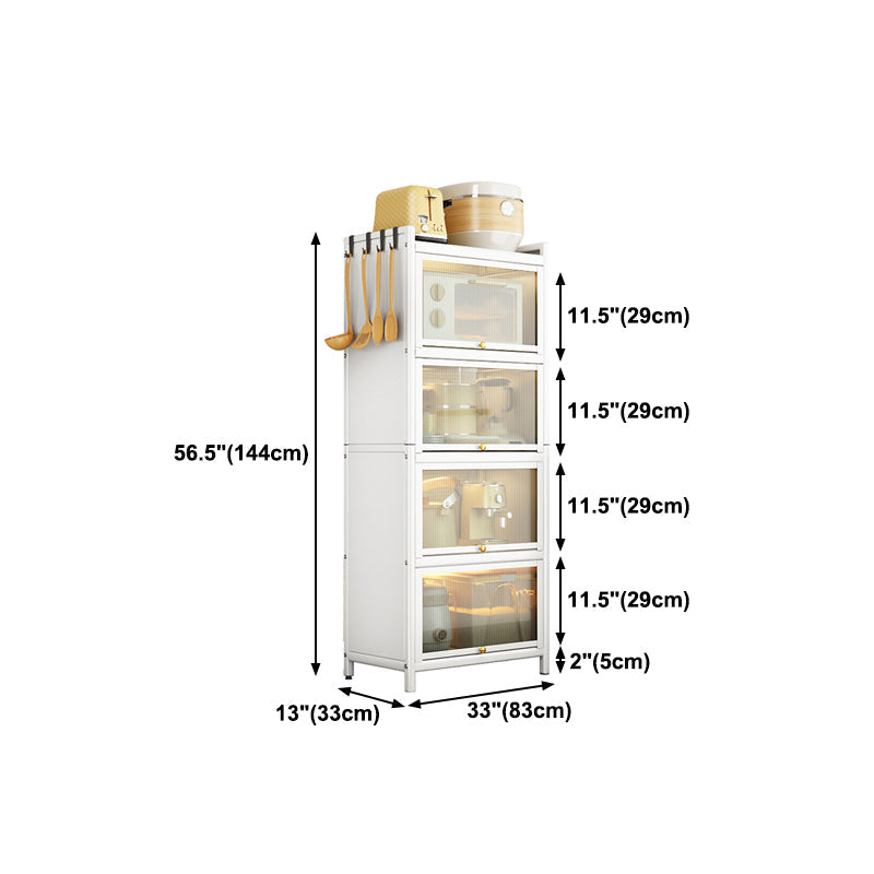 Dining Room Minimalism Buffet Server Glass Doors Metal Frame Dining Server Clearhalo 'buffet_sideboard' 'Buffets & Sideboards' 'furn' 'furn_buffet_sideboard' 'Furniture' 'Kitchen & Dining Furniture' 5109002
