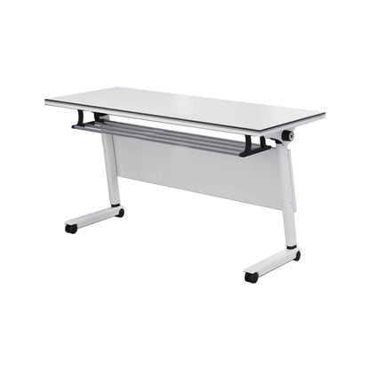 Bureau de bureau en bois contemporain Bureau rectangulaire avec roues lance-roues