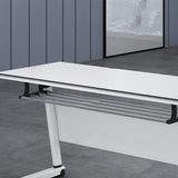 Bureau de bureau en bois contemporain Bureau rectangulaire avec roues lance-roues