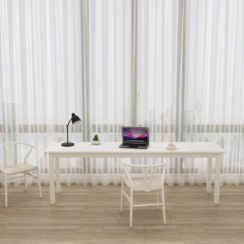 Bureau d'écriture rectangulaire moderne Bureau du bureau de Parsons en bois massif blanc pour la maison