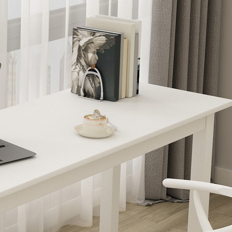 Bureau d'écriture rectangulaire moderne Bureau du bureau de Parsons en bois massif blanc pour la maison