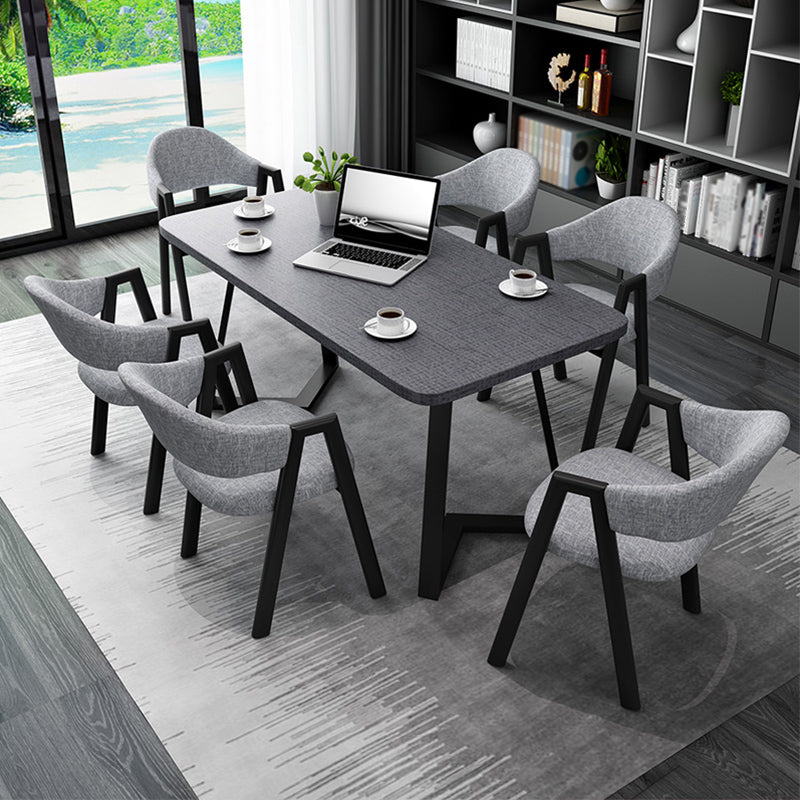 Bureau de bureau contemporain avec Sled Base Rectangular Manufactured Wood Desk