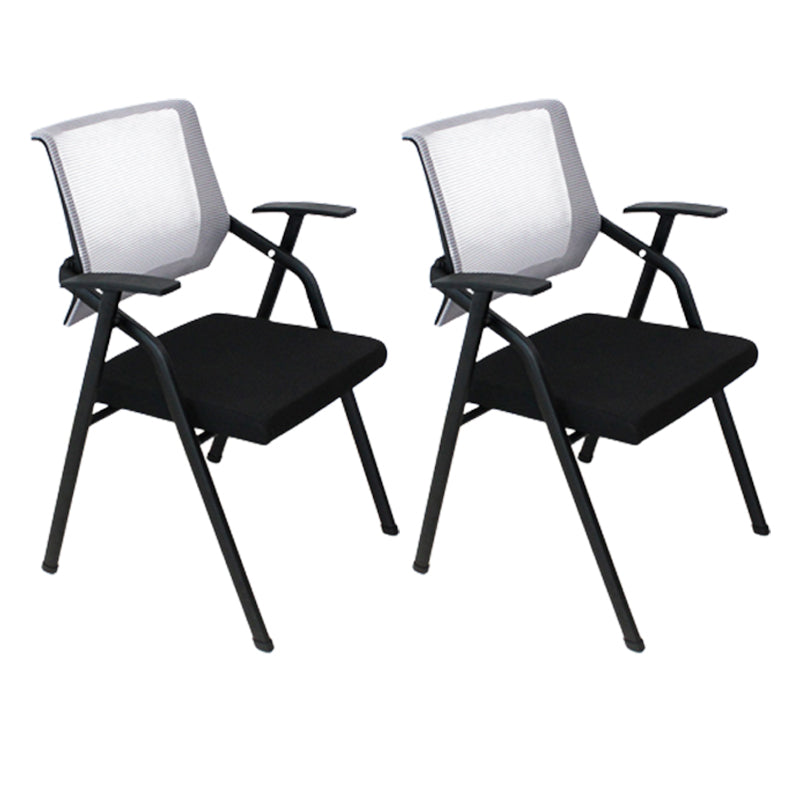 Mid Back Conference Chair Contemporary Upholstered Fixed Arms Chair