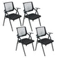 Mid Back Conference Chair Contemporary Upholstered Fixed Arms Chair