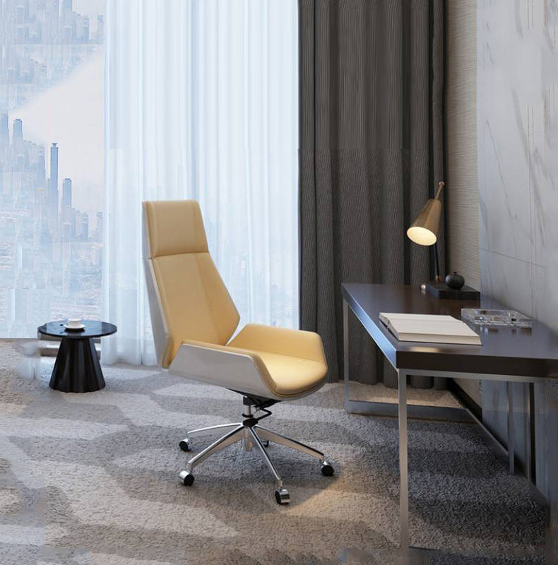 Middle/High Back Office Chair With Sponge Leather Seat with Adjustable Height Office Chair Clearhalo 'furn' 'furn_office_chair' 'Furniture' 'Office Chairs' 'Office Furniture' 'office_chair' 5109446
