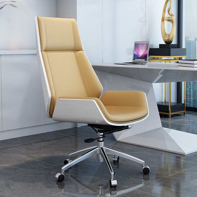Middle/High Back Office Chair With Sponge Leather Seat with Adjustable Height Office Chair Clearhalo 'furn' 'furn_office_chair' 'Furniture' 'Office Chairs' 'Office Furniture' 'office_chair' 5109450