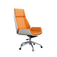 Middle/High Back Office Chair With Sponge Leather Seat with Adjustable Height Office Chair Orange Swivel Chairs Genuine Leather Clearhalo 'furn' 'furn_office_chair' 'Furniture' 'Office Chairs' 'Office Furniture' 'office_chair' 5109471