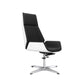 Middle/High Back Office Chair With Sponge Leather Seat with Adjustable Height Office Chair Black Fixed Chairs Faux Leather Clearhalo 'furn' 'furn_office_chair' 'Furniture' 'Office Chairs' 'Office Furniture' 'office_chair' 5109474