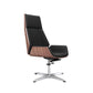 Middle/High Back Office Chair With Sponge Leather Seat with Adjustable Height Office Chair Black-Brown Fixed Chairs Faux Leather Clearhalo 'furn' 'furn_office_chair' 'Furniture' 'Office Chairs' 'Office Furniture' 'office_chair' 5109476