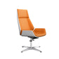Middle/High Back Office Chair With Sponge Leather Seat with Adjustable Height Office Chair Orange Fixed Chairs Faux Leather Clearhalo 'furn' 'furn_office_chair' 'Furniture' 'Office Chairs' 'Office Furniture' 'office_chair' 5109477
