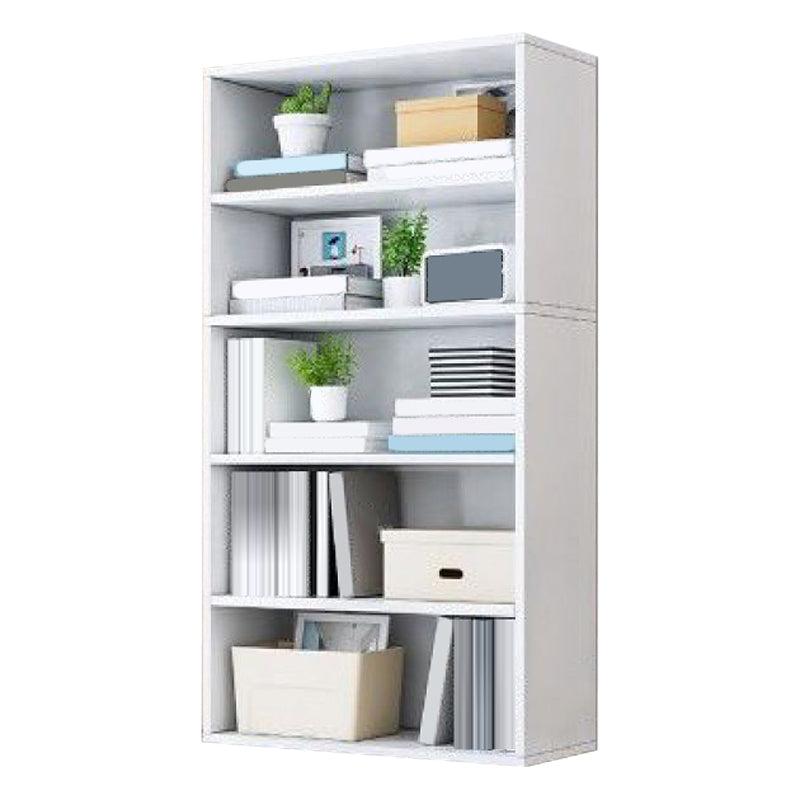 Modern Solid Bookcase Brown Rectangular Bookshelf for Living Room