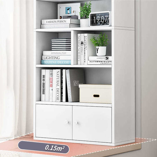 Modern Solid Bookcase Brown Rectangular Bookshelf for Living Room