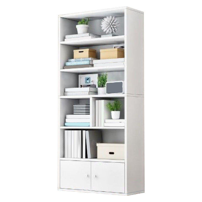 Modern Solid Bookcase Brown Rectangular Bookshelf for Living Room