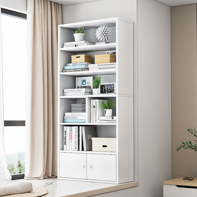 Modern Solid Bookcase Brown Rectangular Bookshelf for Living Room