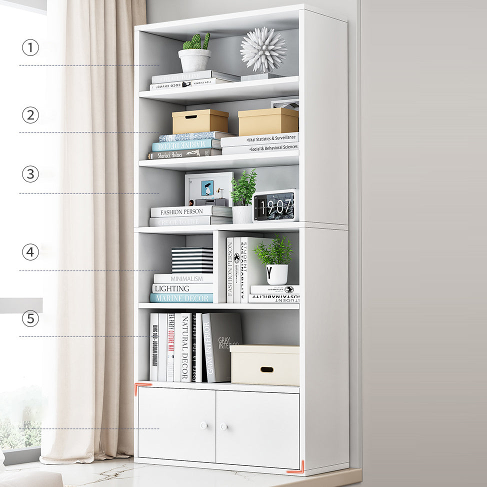 Modern Solid Bookcase Brown Rectangular Bookshelf for Living Room