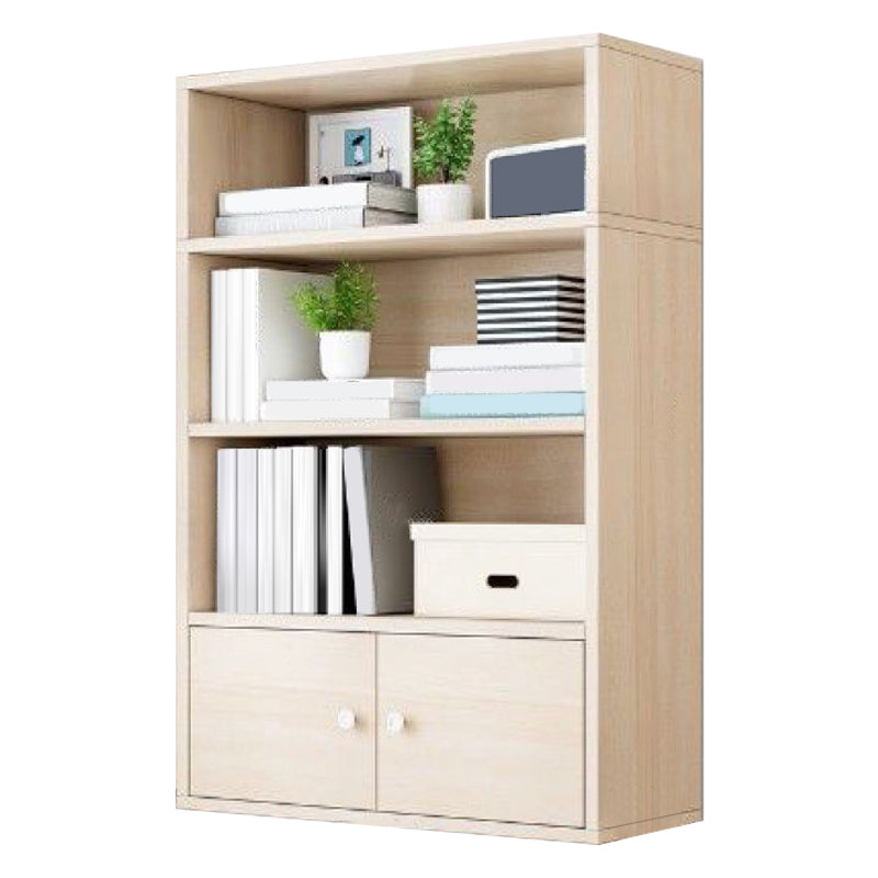 Modern Solid Bookcase Brown Rectangular Bookshelf for Living Room