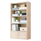 Modern Solid Bookcase Brown Rectangular Bookshelf for Living Room