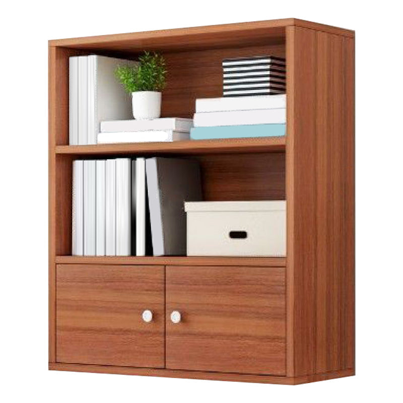 Modern Solid Bookcase Brown Rectangular Bookshelf for Living Room
