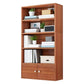 Modern Solid Bookcase Brown Rectangular Bookshelf for Living Room