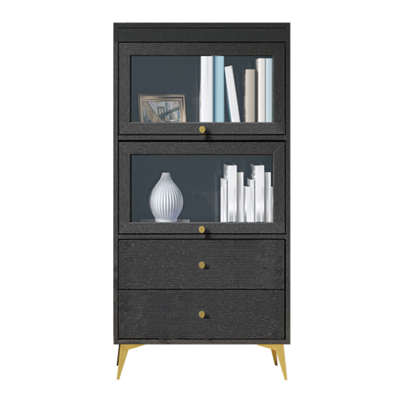 Modern Style Bookcase Standard Closed Back Wooden Bookshelf with Doors 23.6"L x 11.8"W x 52.6"H Clearhalo 'Bookcases' 'furn' 'furn_bookcases' 'Furniture' 'Office Furniture' 5109809